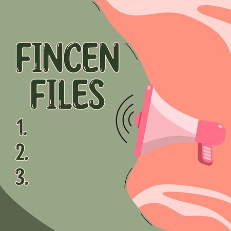 Conceptual display Fincen Files. Business approach Transactions in financial assets and liabilitiesの写真素材