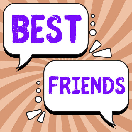 Text showing inspiration Best Friends. Word for A person you value above other persons Forever buddiesの写真素材