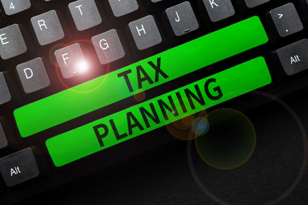 Inspiration showing sign Tax Planning. Word Written on analysis of financial situation or plan from a tax perspectiveの写真素材