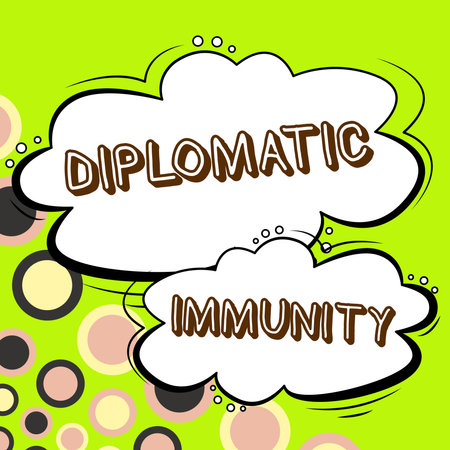 Writing displaying text Diplomatic Immunity. Conceptual photo law that gives foreign diplomats special rights in the country they are workingの写真素材