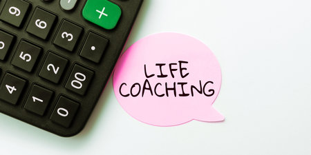 Writing displaying text Life Coaching. Business idea Improve Lives by Challenges Encourages us in our Careersの写真素材