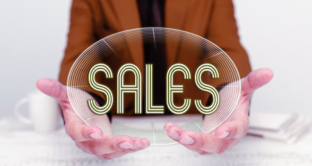 Inspiration showing sign Sales. Internet Concept exchange of commodity for money Action of selling something Serviceの写真素材