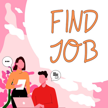 Sign displaying Find Job. Business approach An act of person to find or search work suited for his professionの写真素材