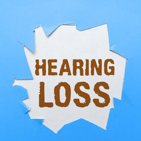 Text showing inspiration Hearing Loss. Business idea is partial or total inability to listen to sounds normallyの写真素材