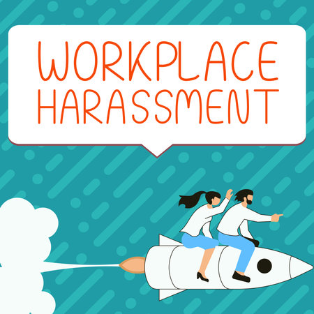 Conceptual display Workplace Harassment. Word Written on Different race gender age sexual orientation of workersの写真素材