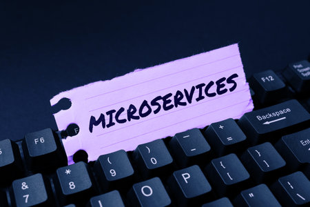 Inspiration showing sign Microservices. Internet Concept Software development technique Building single function moduleの写真素材
