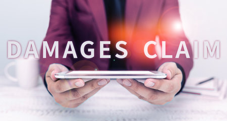 Conceptual display Damages Claim. Business approach Demand Compensation Litigate Insurance File Suitの写真素材