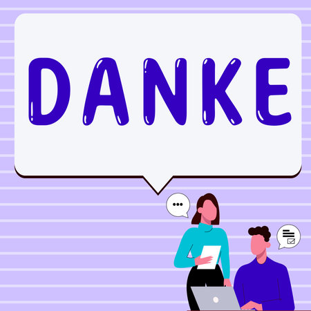 Handwriting text Danke. Conceptual photo used as informal way of saying thank you in German language Thankingの写真素材