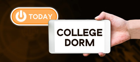 Conceptual display College Dorm. Business concept residence hall providing rooms for college individuals or for groups of studentsの写真素材