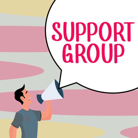 Conceptual display Support Group. Internet Concept number of people involved in service commitmentの写真素材