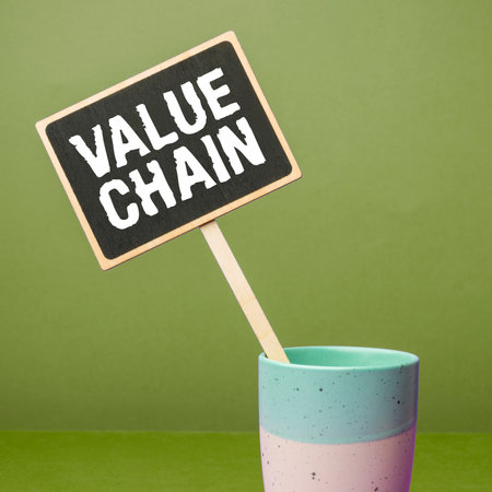 Conceptual caption Value Chain. Business approach Business manufacturing process Industry development analysisの写真素材
