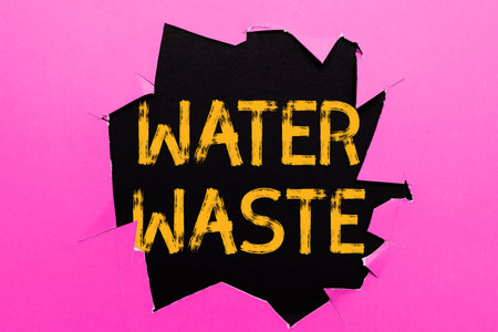 Text sign showing Water Waste. Internet Concept liquid that has been used as part of an industrial processの写真素材