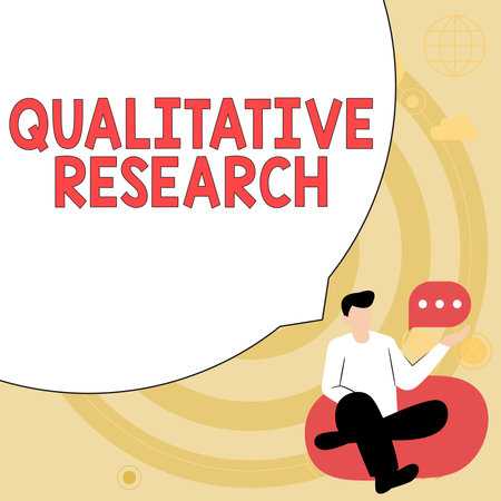 Sign displaying Qualitative Research. Internet Concept Certified to perform a job Competent Experiencedの写真素材