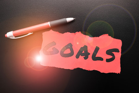 Conceptual caption Goals. Business overview persons ambition or effort aim desired result Sport match Winningの写真素材