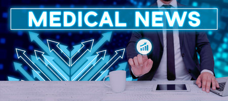 Text caption presenting Medical News. Business showcase report or noteworthy information on medical breakthroughの写真素材