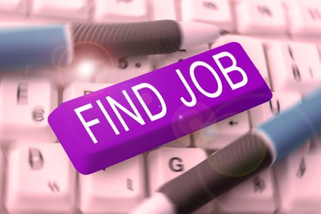 Handwriting text Find Job. Word Written on An act of person to find or search work suited for his professionの写真素材