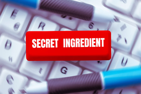 Conceptual display Secret Ingredient. Business approach special technique or materials used by a company in manufacturing its productsの写真素材