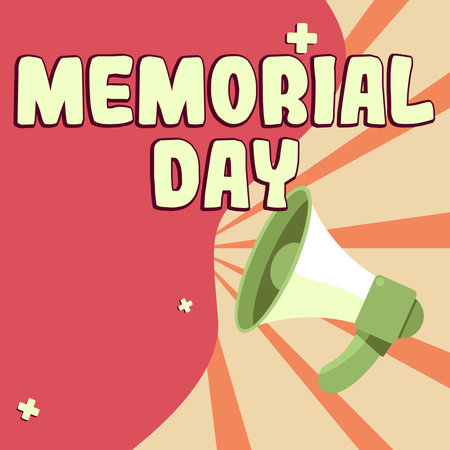 Conceptual display Memorial Day. Business idea To honor and remembering those who died in military serviceの写真素材