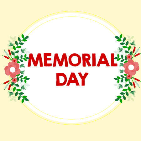 Inspiration showing sign Memorial Day. Business overview To honor and remembering those who died in military serviceの写真素材