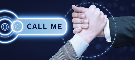 Conceptual caption Call Me. Business showcase Asking for communication by telephone to talk about somethingの写真素材