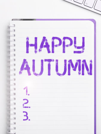 Inspiration showing sign Happy Autumn. Business showcase Annual Special Milestone Commemorationの写真素材