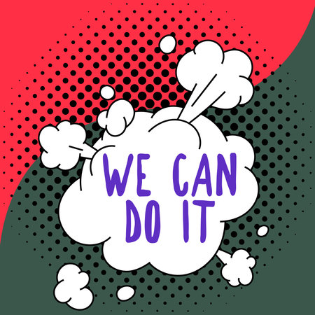 Conceptual caption We Can Do It. Business idea see yourself as powerful capable personの写真素材