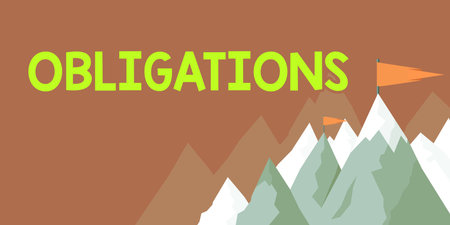 Conceptual display Obligations. Business concept Condition of being morally or legally bound to do something Debtの写真素材