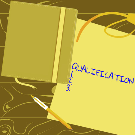 Inspiration showing sign Qualification. Conceptual photo Officially permission and certification to perform a particular jobの写真素材