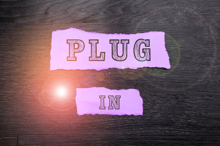 Inspiration showing sign Plug In. Business overview putting device into electricity to turn it on Power it Connectingの写真素材