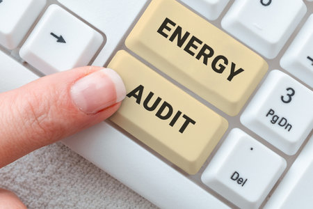 Text sign showing Energy Audit. Business concept assessment of the energy needs and efficiency of a buildingの写真素材