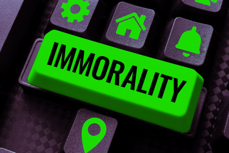 Inspiration showing sign Immorality. Concept meaning the state or quality of being immoral, wickednessの写真素材