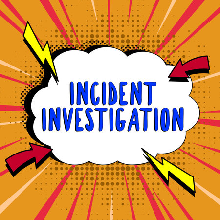 Text showing inspiration Incident Investigation. Business idea responsible for the integrity of the Incidentの写真素材