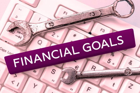 Conceptual display Financial Goals. Business concept targets usually driven by specific future financial needsの写真素材