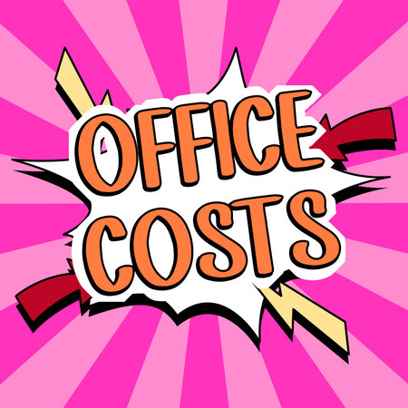 Conceptual display Office Costs. Business idea amount of money paid to landlord to cover expenses on workroomの写真素材