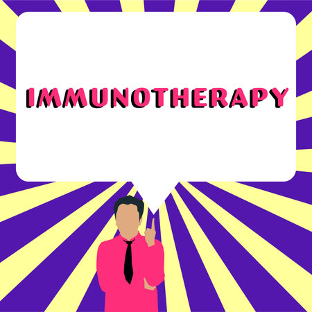 Handwriting text Immunotherapy. Conceptual photo treatment or prevention of disease that involves enhancement of immune systemの写真素材
