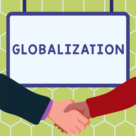 Inspiration showing sign Globalization. Business concept development of an increasingly integrated global economy markedの写真素材