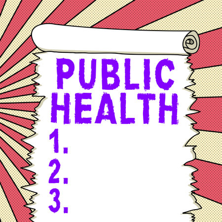Text sign showing Public Health. Word Written on Promoting healthy lifestyles to the community and its peopleの写真素材