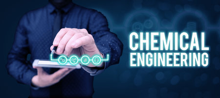 Conceptual display Chemical Engineering. Business idea developing things dealing with the industrial application of chemistryの写真素材