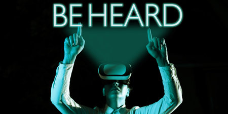 Inspiration showing sign Be Heard. Business overview promote a state of complete emotional and physical well-beingの写真素材