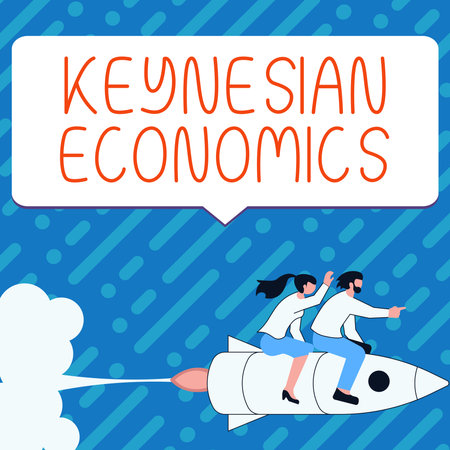 Inspiration showing sign Keynesian Economics. Conceptual photo monetary and fiscal programs by government to increase employmentの写真素材