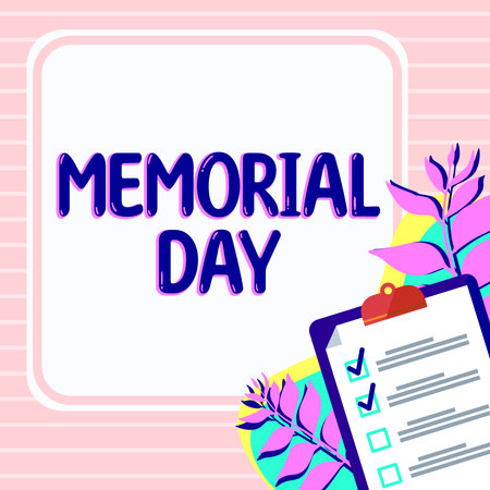 Writing displaying text Memorial Day. Concept meaning To honor and remembering those who died in military serviceの写真素材