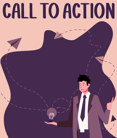 Writing displaying text Call To Action. Business showcase Encourage Decision Move to advance Successful strategyの写真素材