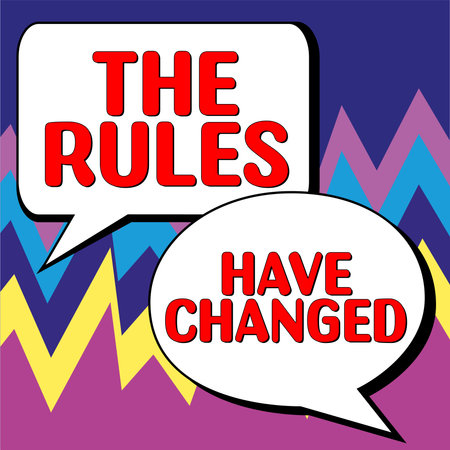 Conceptual display The Rules Have Changed. Concept meaning the agreement or Policy has a new set of commandsの写真素材