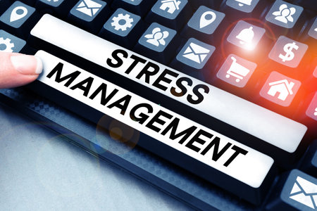 Conceptual display Stress Management. Business approach learning ways of behaving and thinking that reduce stressの写真素材