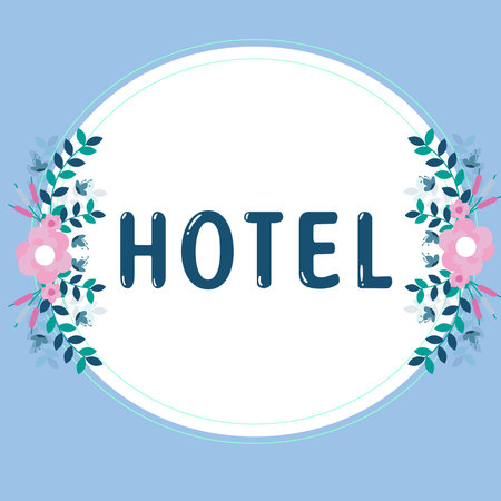 Handwriting text Hotel. Business concept establishment providing accommodation meals services for travellersの写真素材