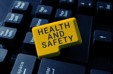 Conceptual caption Health And Safety. Business approach Taking the appropriate steps to protect yourself from harmの写真素材
