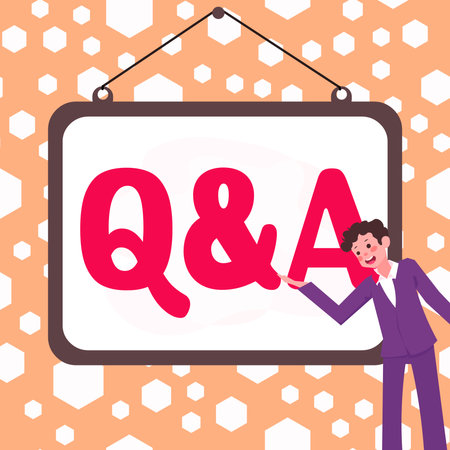 Sign displaying Q A. Internet Concept defined as questions being asked and answersの写真素材