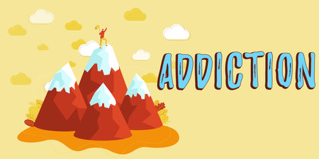 Writing displaying text Addiction. Business showcase condition of being addicted to particular substance or activityの写真素材