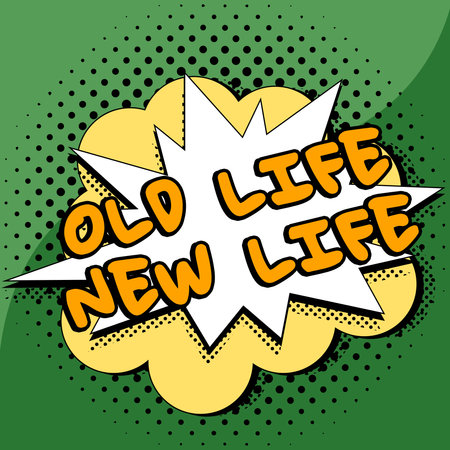 Conceptual display Old Life New Life. Business concept reformulate personal meaning in life and set a new life goalの写真素材