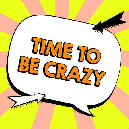 Conceptual display Time To Be Crazy. Business showcase leisure moments relax be happy enjoy the day have a partyの写真素材